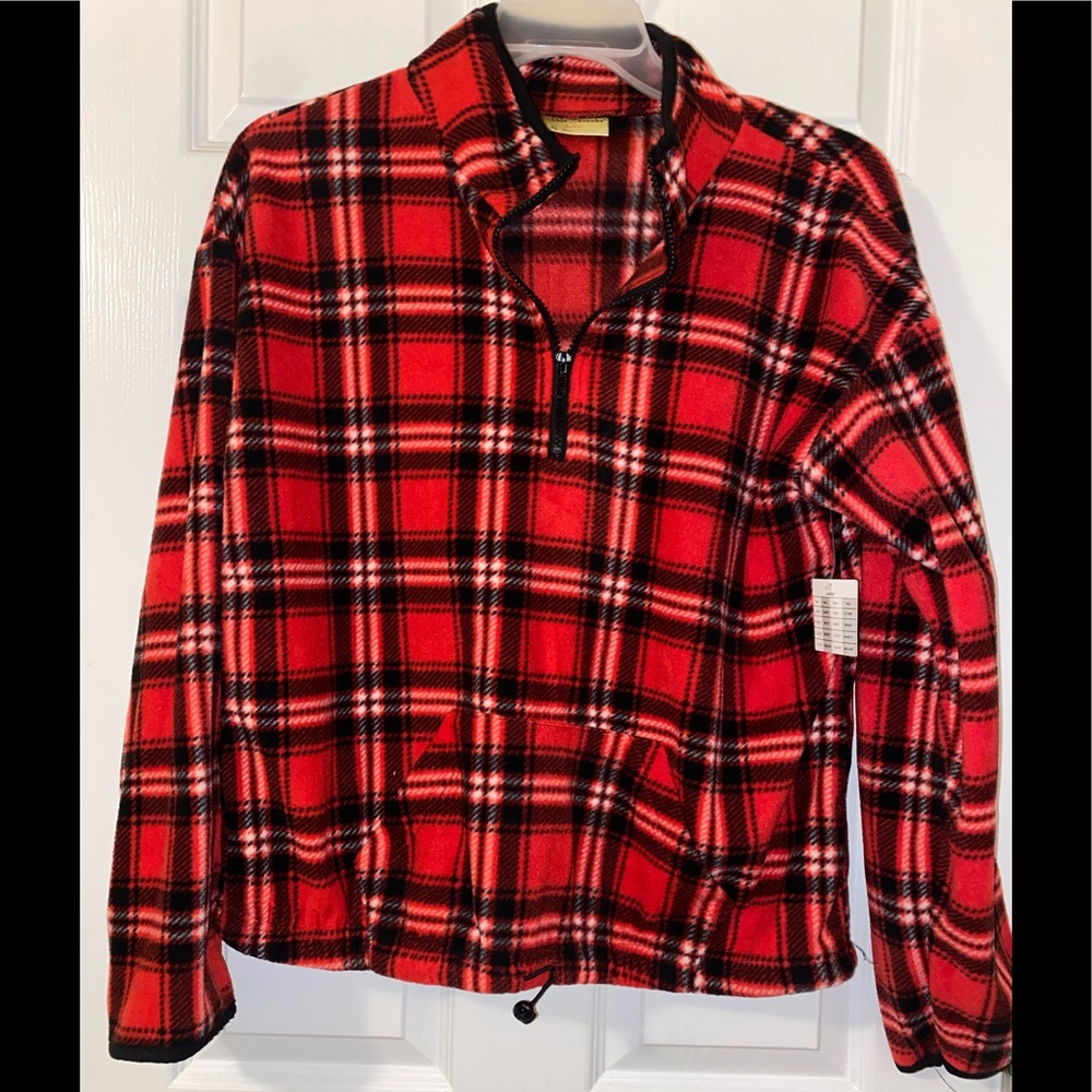 Red plaid sweater